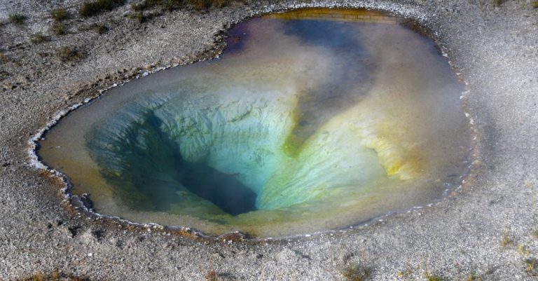 Thermal Benefits - Aerial Shot of a Hot Spring in Yellowstone National Park in USA