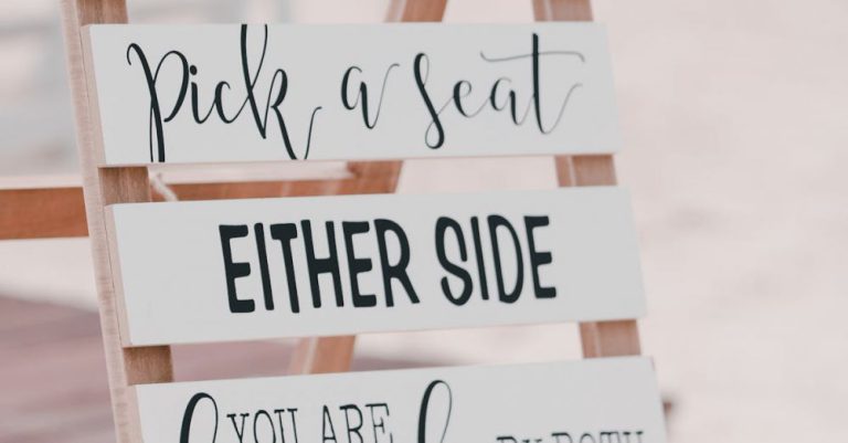 Welcome Ceremony - Signboard with inscriptions representing invitation to wedding