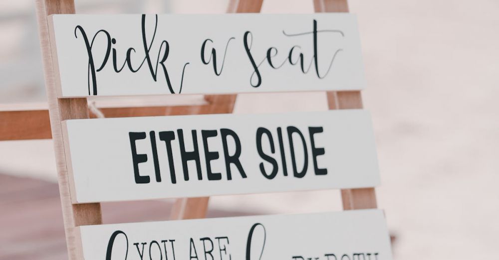 Welcome Ceremony - Signboard with inscriptions representing invitation to wedding