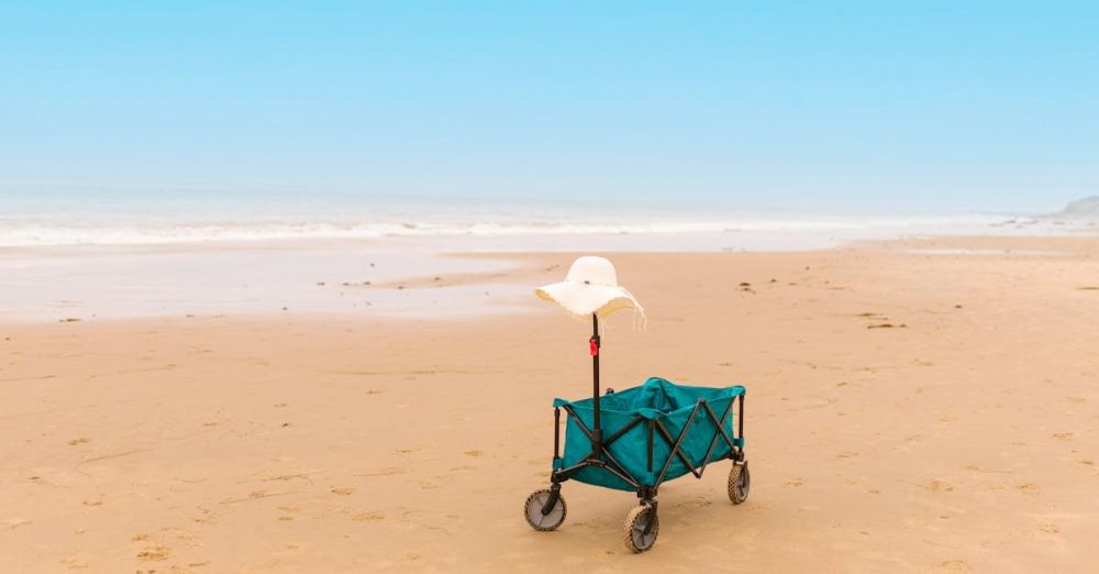 Beach Retreats - A Sun Hat on a Beach Cart