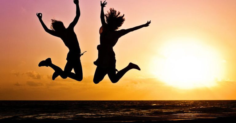 Beach Activities - Silhouette Photography Of Jump Shot Of Two Persons